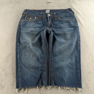 Vintage True Religion Cut Off Shorts Mens 34 Blue Billy Raw Frayed Hem USA